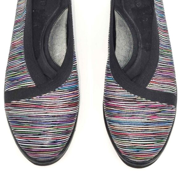 Nurture Kizzie Leather Multi-Color Striped Wedge Slip-On Shoes Womens Size 9 - Picture 5 of 9